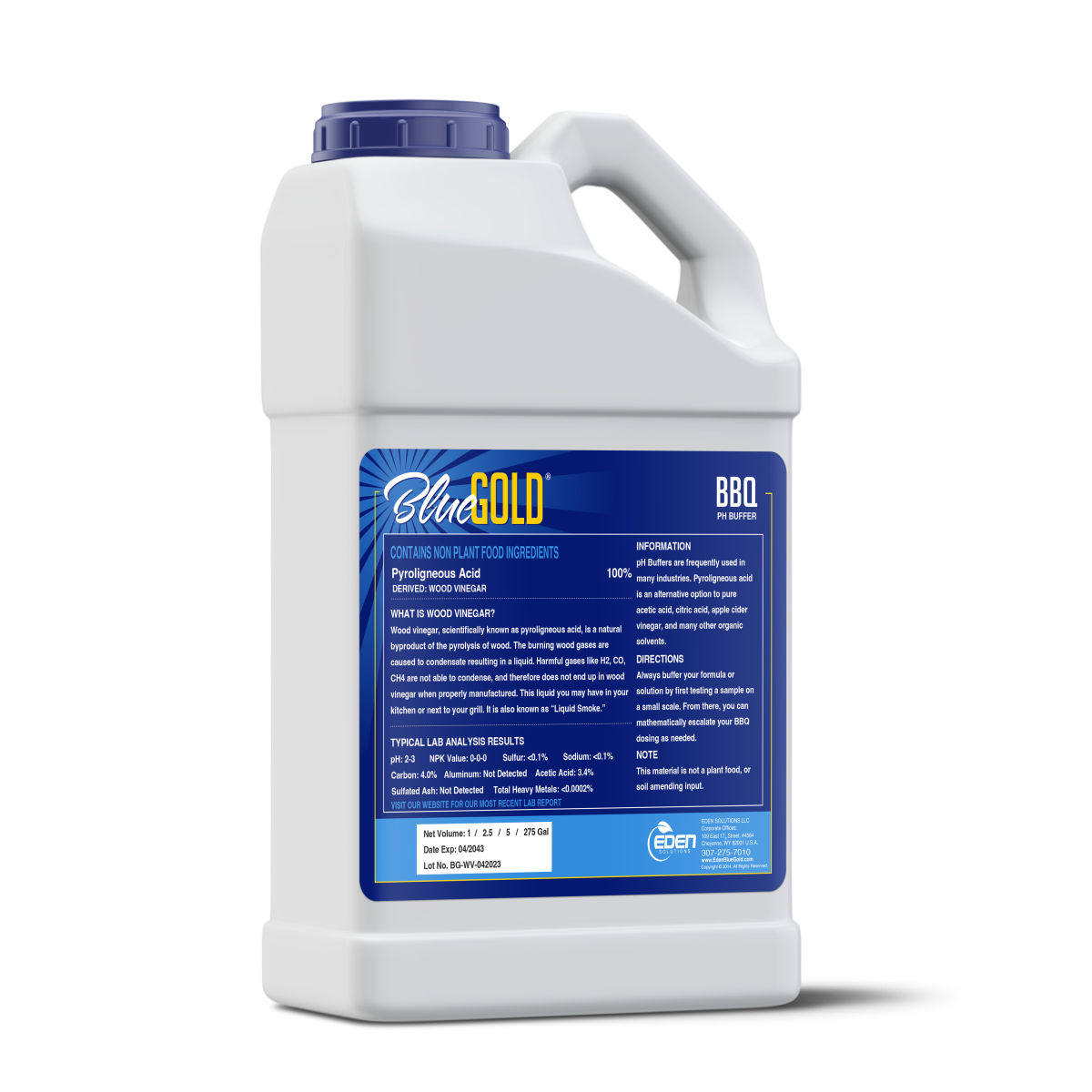 BlueGold BBQ Wood Vinegar PH Buffer OMRI Listed BlueGold By 